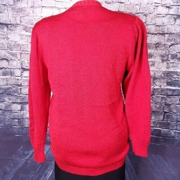 Vintage Carducci Red Cotton/Angora Cardigan, Large - Picture 4 of 5